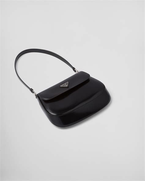 prada pattina in pelle vitello nero tu|Borsa a spalla in pelle con pattina .